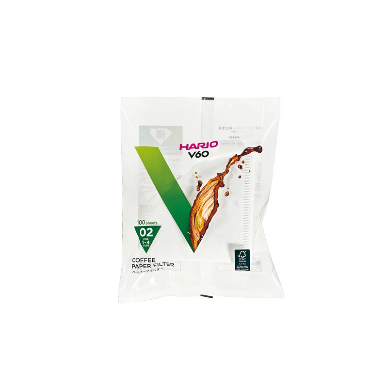 HARIO V60 WHITE FILTER PAPERS 100’s